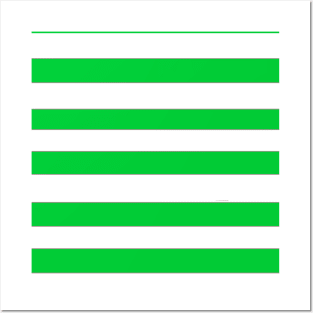 Green white stripes Posters and Art